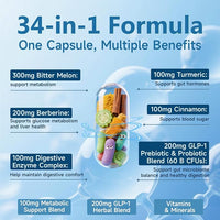 GLP-1 Supplement, 34-in-1 Formula to Support Healthy GLP1 Levels