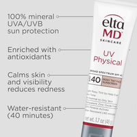 EltaMD UV Physical Tinted Sunscreen for Face, 100% Mineral Active Sunscreen