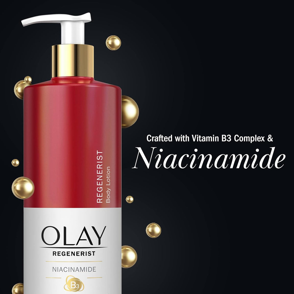 Olay Body Lotion for Women, Age Defying & Hydrating Dry Skin with Niacinamide 17 fl oz (Pack of 4)