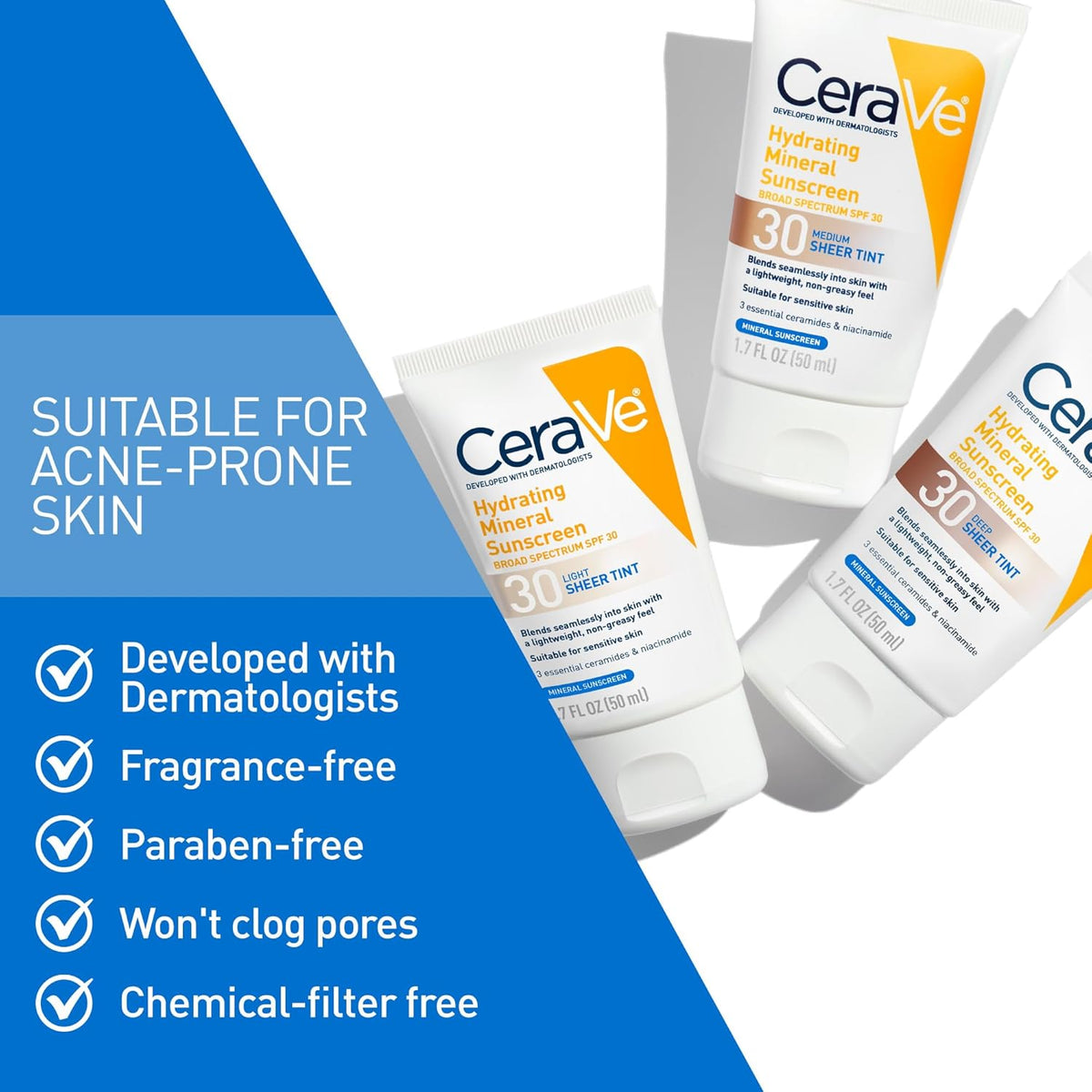 CeraVe Hydrating Mineral Sunscreen SPF 30 with Sheer Tint