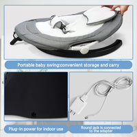 Baby Swing for Infants, Portable Baby Rocker with Tray and Remote Control 5 Speed