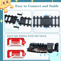 Christmas Train Set with Smoke, Light & Sound, Railway Track Electric Train