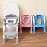 Potty Training Toilet Seat with Step Stool Ladder for Boys and Girls Baby (Gray)
