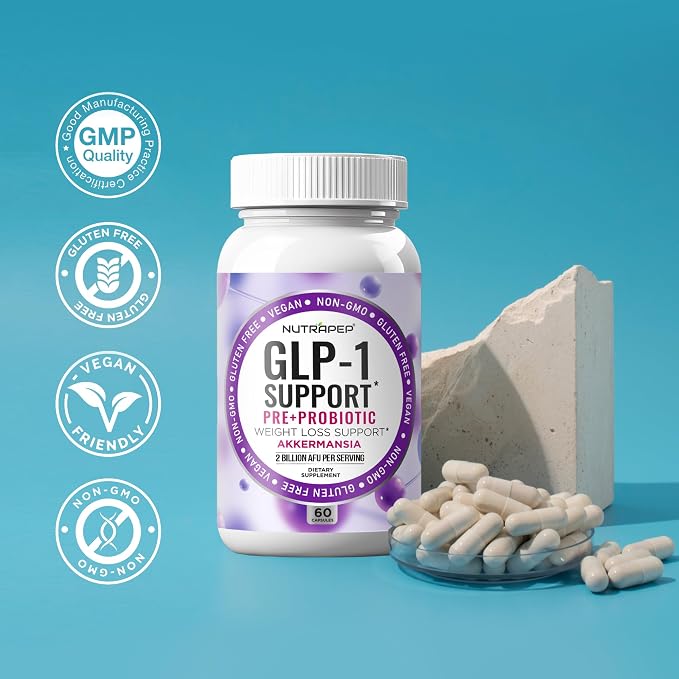 NutraPep GLP-1 Support Weight Loss Probiotic Prebiotics Capsule Supplement