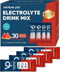 Venture Pal High Sodium Sugar Free Electrolytes Powder Packet - Hydration Packets with Vitamin, Sodium & Potassium | Zero Calories | Vegan, Keto & Paleo Friendly Electrolyte Drink Mix - 30 Sticks