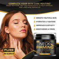 PURE RESEARCH Neck Firming Cream - Anti Wrinkle Cream Day & Night Face Neck and Décolleté Cream