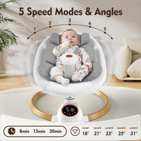 Baby Swings for Infants, Electric Baby Swing with 5 Speeds and Preset Lullabies, USA Product