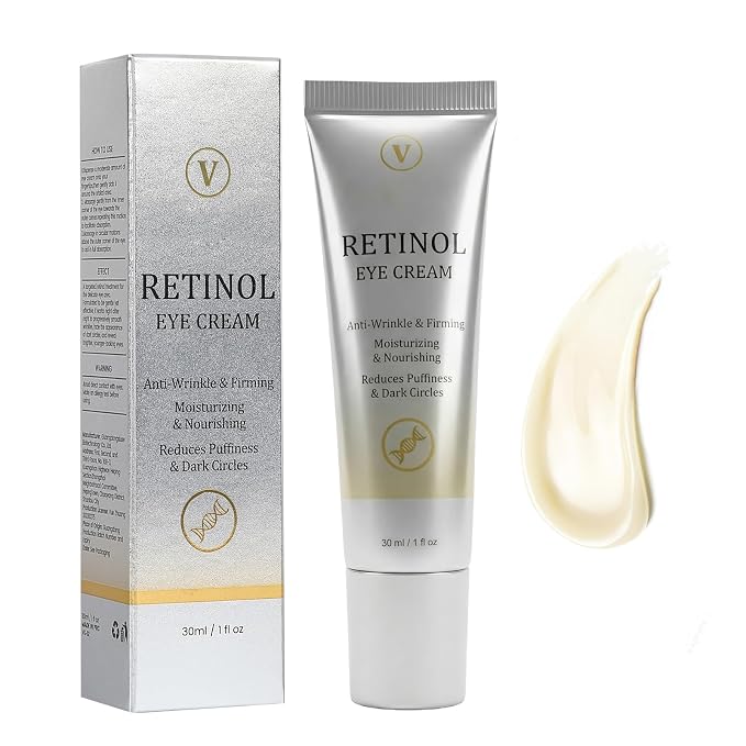 Retinol Under Eye Cream for Dark Circles and Puffiness, 1 Fl Oz | Retinol Eye Cream for Fine Lines, Firming & Moisturizing Skin Care Formula for Women & Men