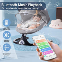Baby Swing for Infants, Portable Baby Rocker with Tray and Remote Control 5 Speed