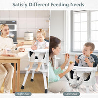 INFANS 8 in 1 Baby High Chair, Convertible Highchair for Babies and Toddlers (Black)