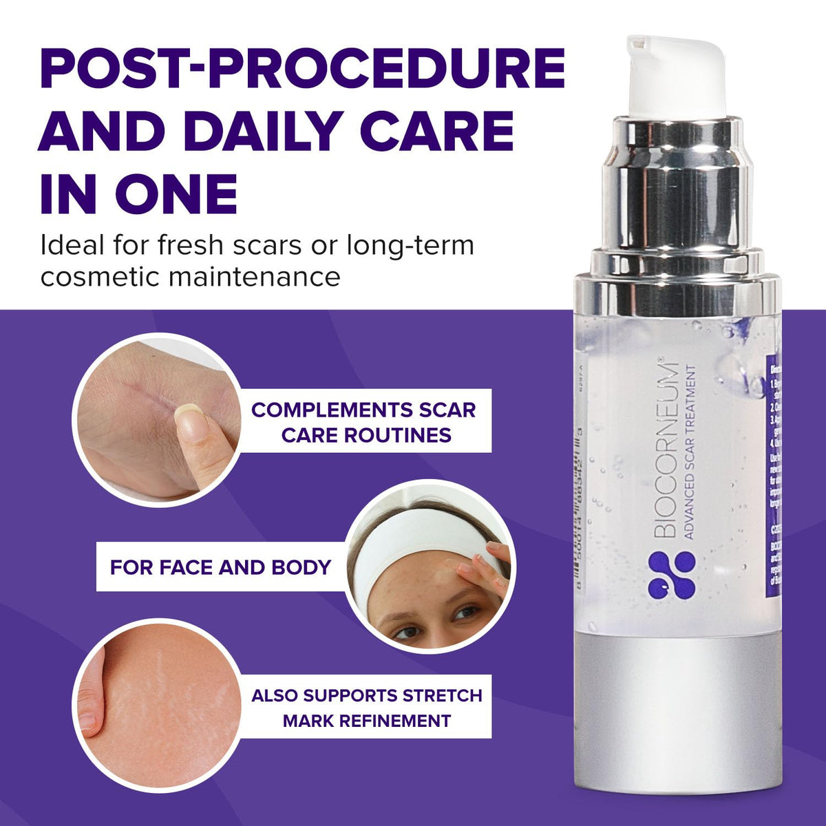 Biocorneum Silisilk 100% Silicone Scar Gel, Non-SPF Gel for Scar Care, 30g