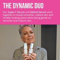 Vibriance Dynamic Duo Skincare Bundle | Super C Vitamin Serum, Retinol Skin Care Set - Age-Defying Day and Night Routine