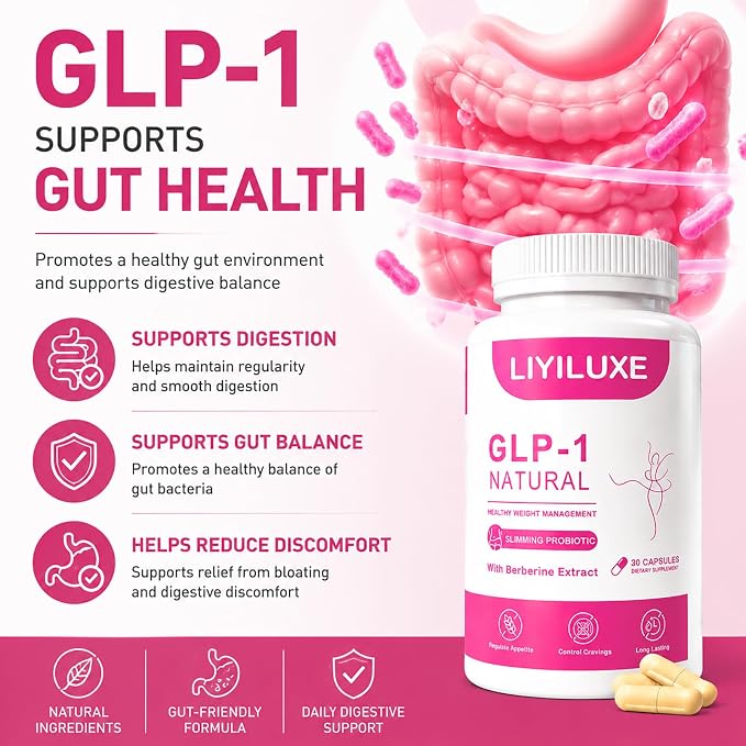 GLP-1 Natural Probiotics Supplement with Akkermansia & Berberine HCI, Metabolism, Appetite and Energy Support