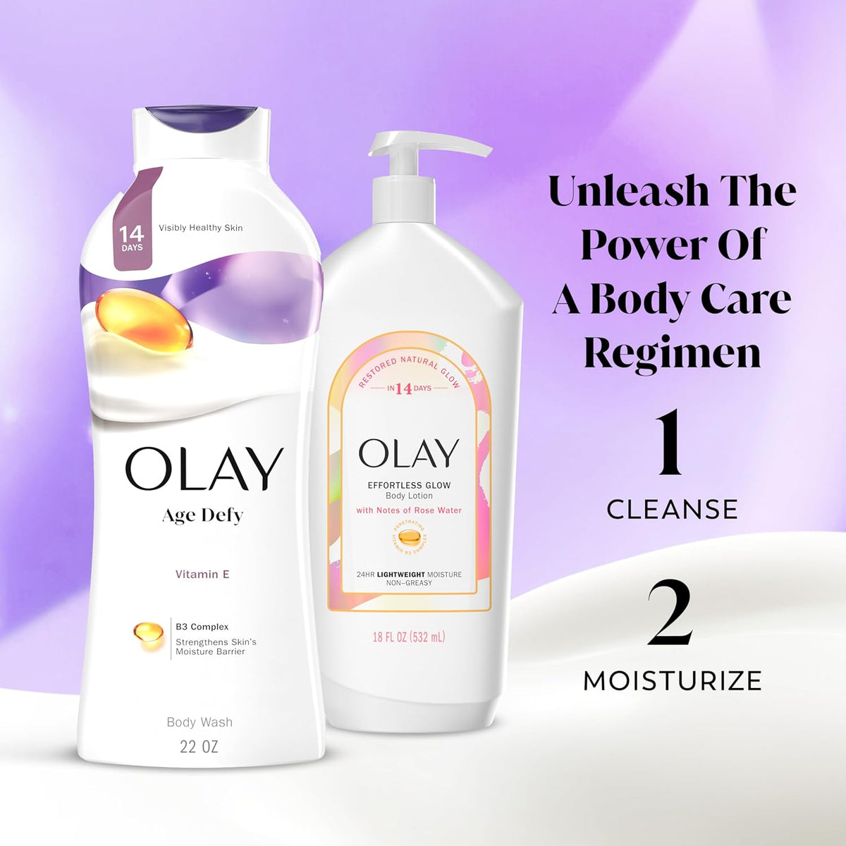 Olay Body Wash for Women, Age Defying with Vitamin E, 24hr Moisturizing, Hydrating & Refreshing, B3 Vitamin Complex, Free of Parabens & Phthalates, For All Skin Types, Scented, 22 fl oz (Pack of 4)