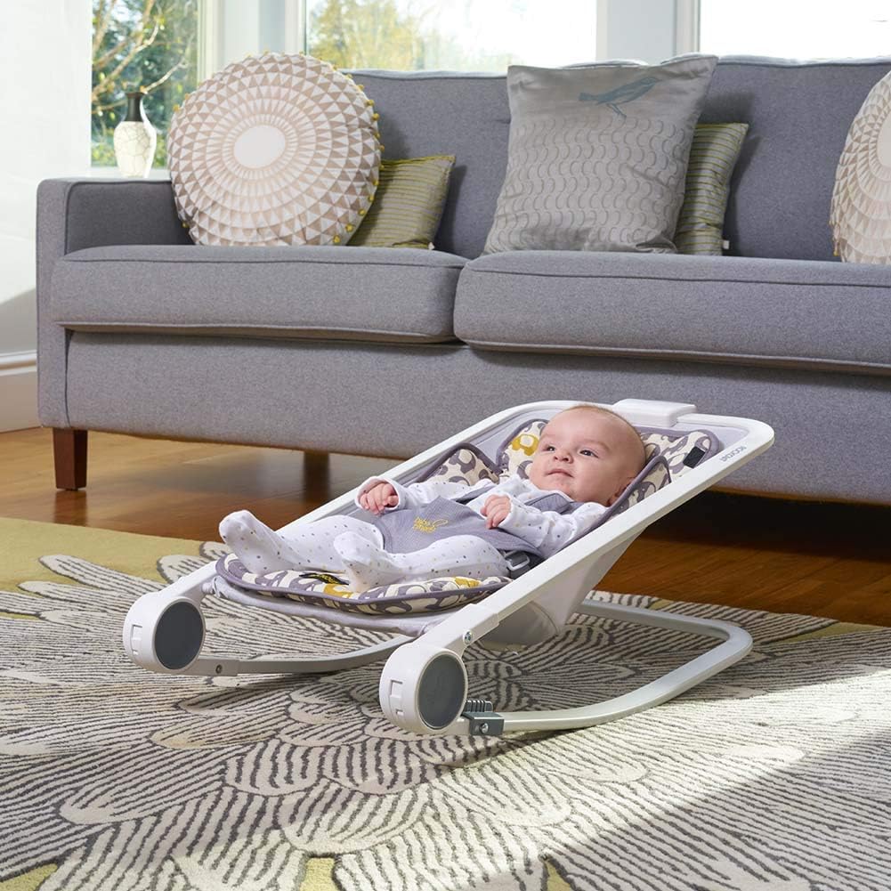 BABABING | Rockout 2 Baby Rocker | 3 Position Reclining Baby Bouncer with Ellie Elephant Print