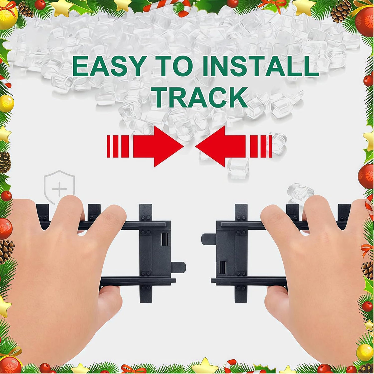 Christmas Train Set, Kids Train for Christmas Tree with 4 Cars & 6 Tracks, Battery Operated