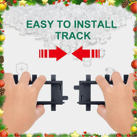 Christmas Train Set, Kids Train for Christmas Tree with 4 Cars & 6 Tracks, Battery Operated
