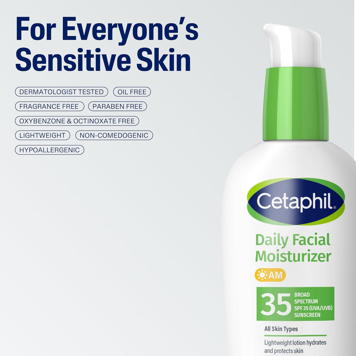 Cetaphil Face Moisturizer, Daily Oil Free Facial Moisturizer with SPF 35