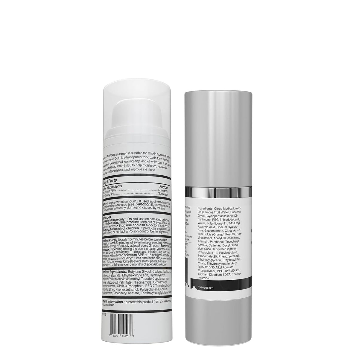 Vibriance Super C Vitamin Serum, Sheer Zinc Sunscreen SPF 50 Skin Care Set