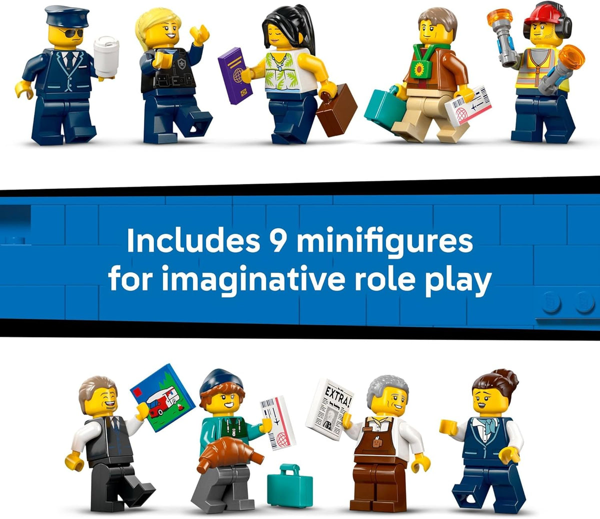LEGO® Airport with Airplane 60502 Toy Model Airport Building Set for Boys, Girls and Fans of Toy Airplanes - Build Together Set for 1 to 4 People - 9 Minifigures - Birthday Treat for Ages 8+