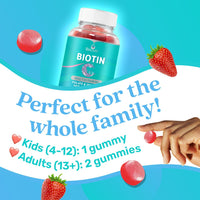 BeLive Biotin Gummies with MultiVitamins, Folate, Inositol – Supports Hair Growth, Healthy Skin & Nails – Vegan, Pectin Based – Strawberry Flavor-USA Made
