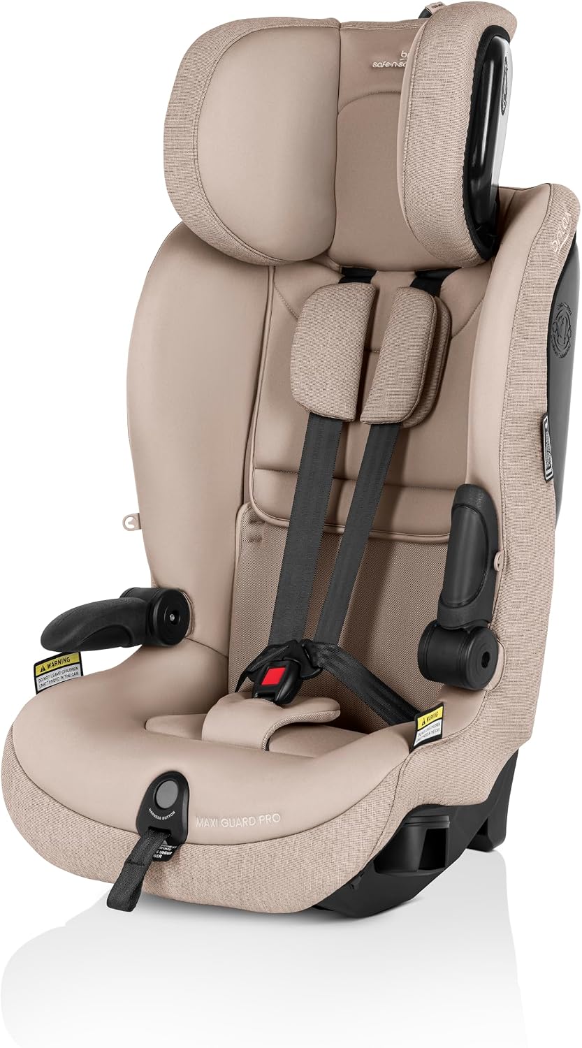 Maxi Guard Pro Style Car Seat Teak, Forward Facing, in-Built Harness, 6 Months to 8 Years, Side Impact Cushion Technology, Narrow Design, Harnessed for Longer (8055)