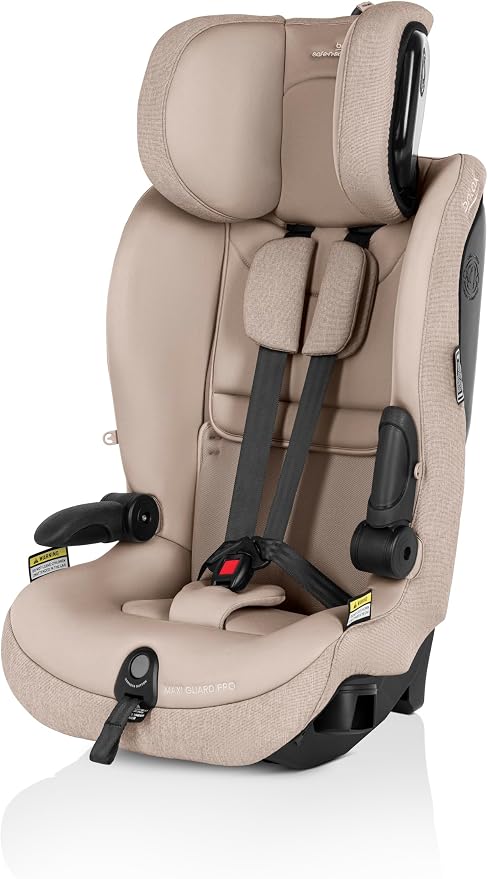 Maxi Guard Pro Style Car Seat Teak, Forward Facing, in-Built Harness, 6 Months to 8 Years, Side Impact Cushion Technology, Narrow Design, Harnessed for Longer (8055)