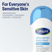 Cetaphil Ultra Gentle Body Wash, For Dry to Normal, Sensitive Skin, 16.9oz Pack of 3,