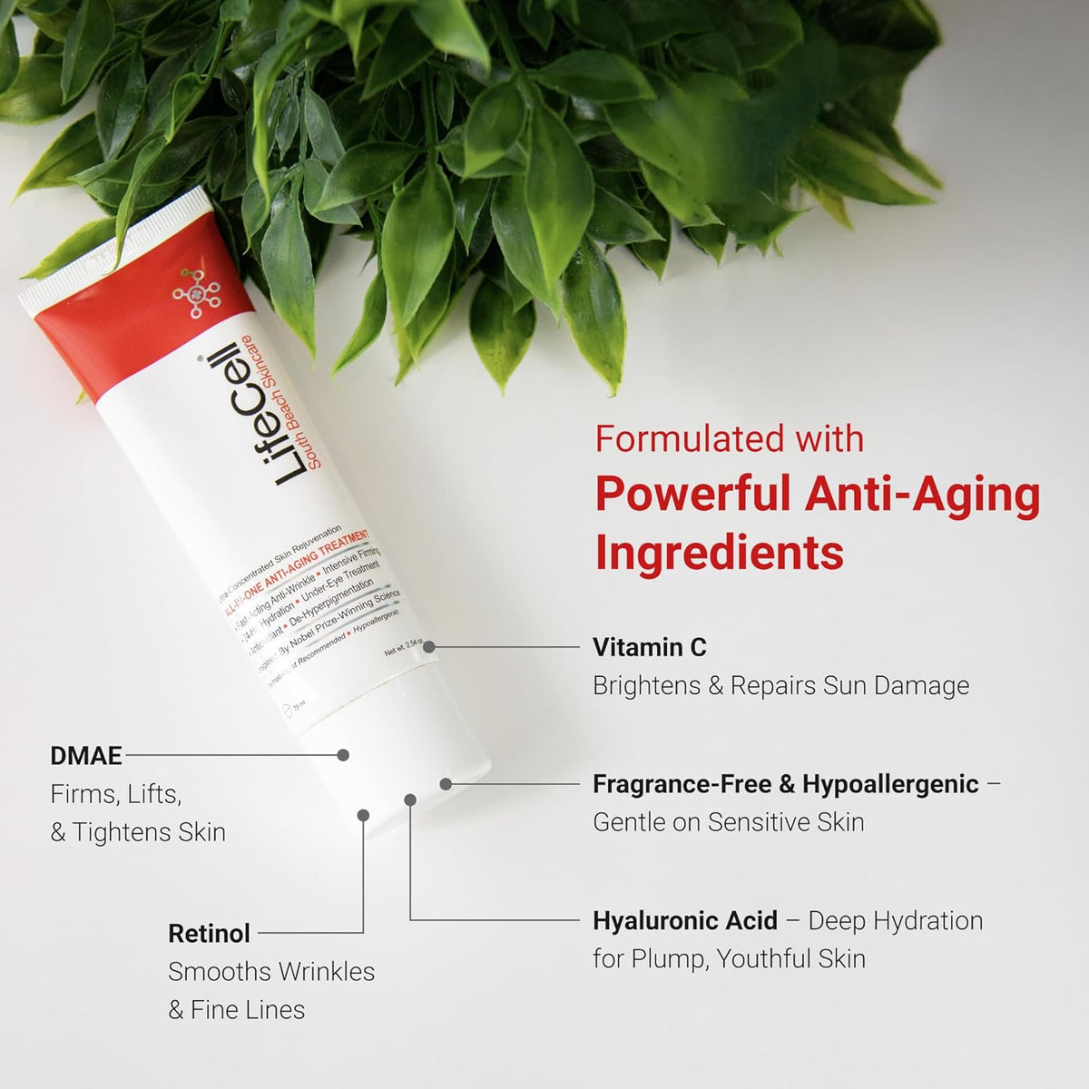 LifeCell All In One Anti-Aging Cream – Reduces Wrinkles, Fine Lines, (2.54oz), 2-Pack