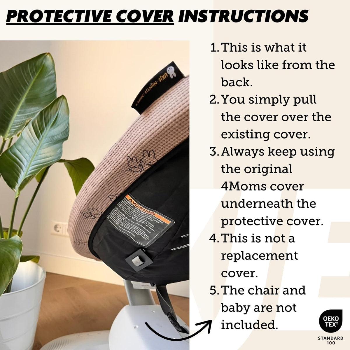 UKJE Liner Baby Rocker Cover - Compatible with 4moms MamaRoo 4 Old Model Before 2022