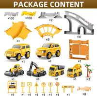 MSKOLER 200 Pieces Toy Car Tracks Sets for Kids 3-8 Years Old