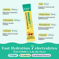 Venture Pal 2-in-1 Hydration + Immune Electrolytes Powder Packets with 7 Electrolytes & 6 Vitamins,16 Sticks