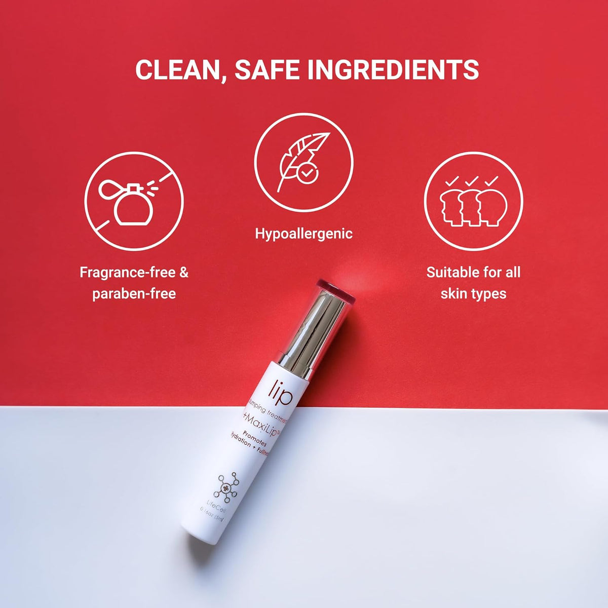 LifeCell Lip Plumping Treatment – Glossy Balm with MaxiLip Peptides for Fuller