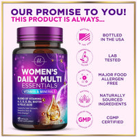 Click to see full view Multivitamin for Women - 3X Strength Daily Women Multivitamin, Vitamins A, D, C, E, Biotin, Folic Acid, Calcium, & Iron, Complete Multi Vitamin for Beautiful Hair & Skin, Bottled in USA, 60 Capsules