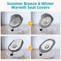 Electric Baby Swing Chair from Birth, Bluetooth Bouncer with 5 Swing Speed, 3-Stage Timer