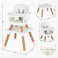 INFANS 8 in 1 Baby High Chair, Convertible Highchair for Babies and Toddlers (White)