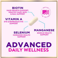 Click to see full view Multivitamin for Women - 3X Strength Daily Women Multivitamin, Vitamins A, D, C, E, Biotin, Folic Acid, Calcium, & Iron, Complete Multi Vitamin for Beautiful Hair & Skin, Bottled in USA, 60 Capsules