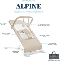 Baby Delight Alpine Deluxe Portable Bouncer, Infant, 0-6 Months, 100% GOTS Certified Cotton Fabric