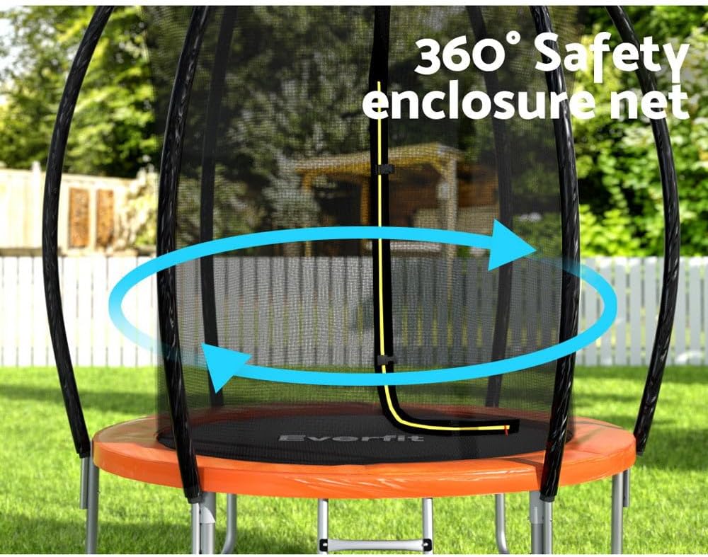 Everfit Trampoline for Kids 6FT Rebounder Round Mini Trampolines Orange