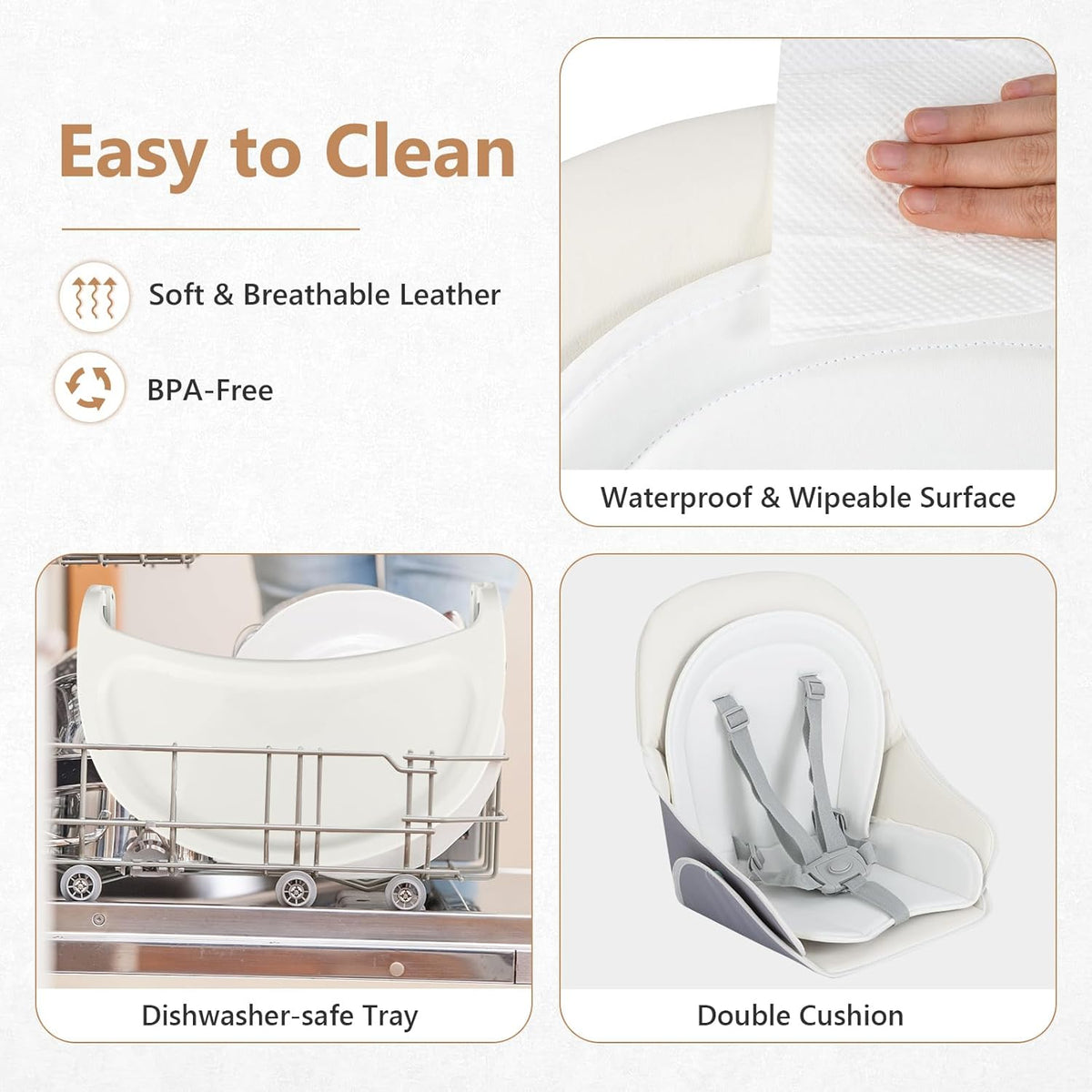 INFANS 8 in 1 Baby High Chair, Convertible Highchair for Babies and Toddlers (White)