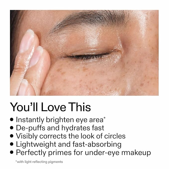 Under Eye Brightener Roller - Caffeine & Retinol Eye Serum for Dark Circles | Targets Puffiness & Fine Lines, Travel Essential Vegan Skincare, Cooling Eye Massage, Dermatologist-Tested, 0.52 fl oz