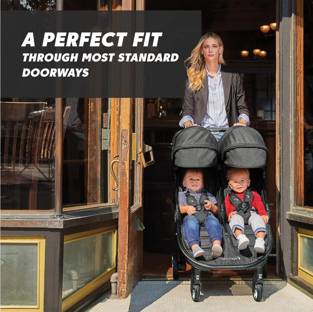 Baby Jogger Australia City Tour 2 Double Stroller (Pitch Black) - Prams & Strollers, Twins, Super Lightweight, Compact fold, Travel Pram, Lightweight and Compact, UV50+ Canopy