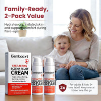 2026 Upgrade Eczema Cream【GMP Certified - Maximum 1% Hydrocortisone Strength】Eczema Relief Cream【NO.1-24H Deep Soothing】Fast-Acting Skin Recovery Tech for Rash, Redness, Inflammation & Bug Bites, 2PCS