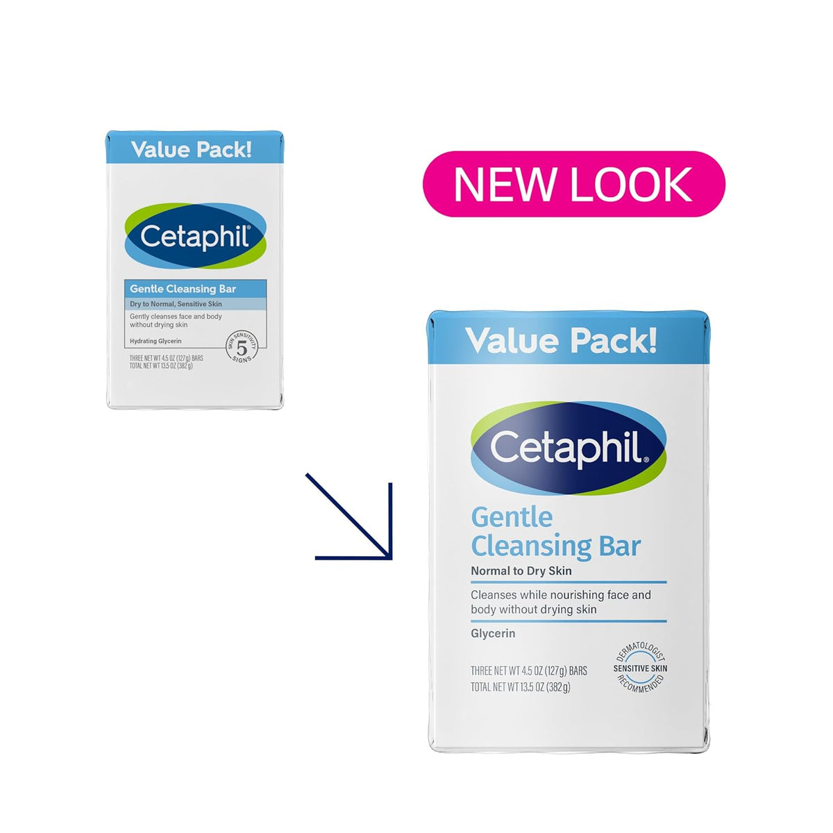 CETAPHIL Gentle Cleansing Bar, 4.5 oz Bar (Pack of 3)
