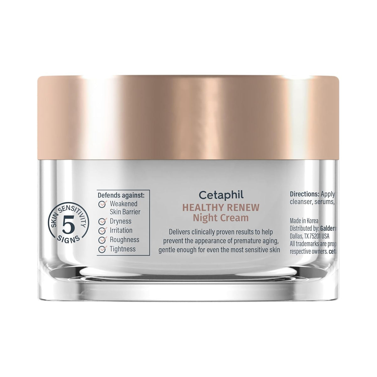 Cetaphil Healthy Renew Night Face Cream, Anti-Wrinkle, Peptides, 1.7 oz | Skin Tightening, Wrinkle Repair