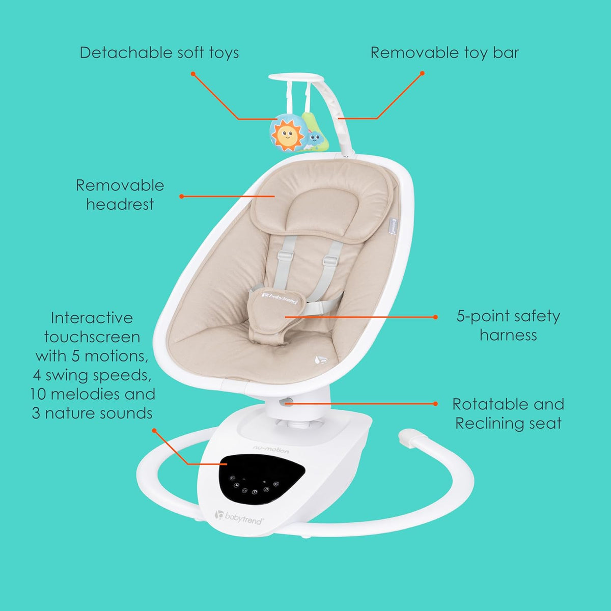 Baby Trend NuMotion Infinity Swing, Dash Tan