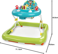 Bright Starts Giggling Safari Walker with Easy Fold Frame for Storage, Ages 6 Months +