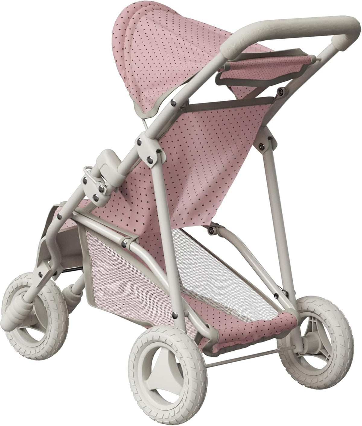 Olivia's Little World Polka Dot Princess Baby Doll Jogging Stroller, Pink/Gray