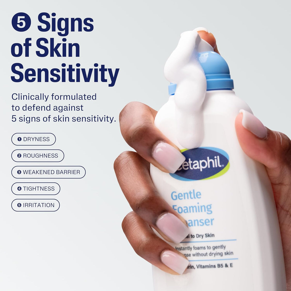 Cetaphil Oil Free Gentle Foaming Cleanser For Dry to Normal, Sensitive Skin, 8oz Pack of 2