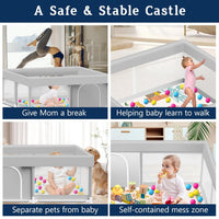 Baby Playpen with Mat, 180*200cm Playpen with Mat Waterproof.50 Balls & Bag